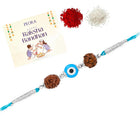 Silver Evil Eye Rudraksh Rakhi