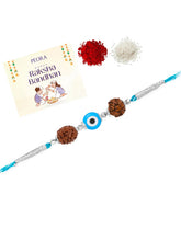 Silver Evil Eye Rudraksh Rakhi