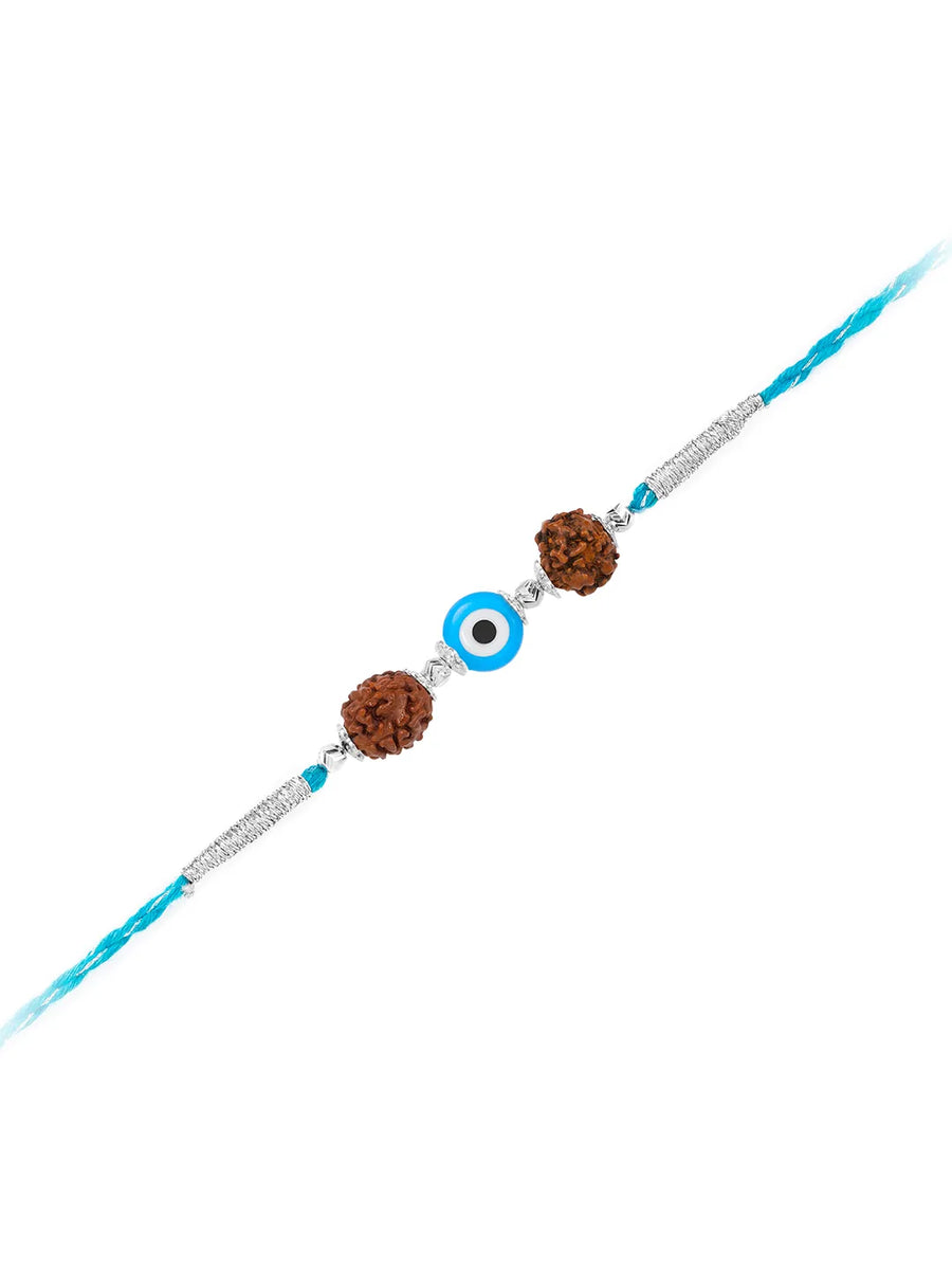 Silver Evil Eye Rudraksh Rakhi