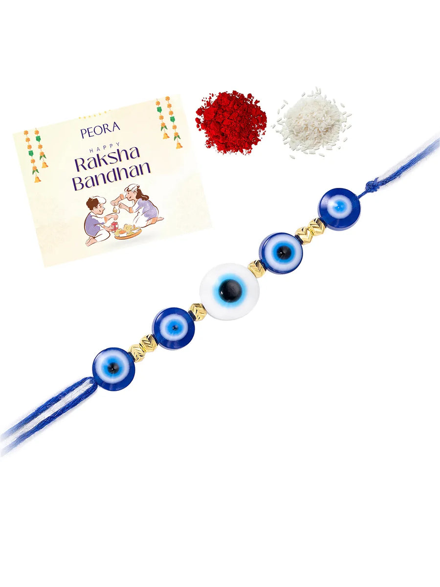 Evil Eye Sterling Silver Thread Rakhi