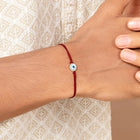 Protective Evil Eye & CZ Silver Rakhi