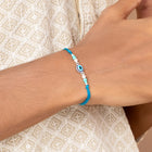 Minimalist Evil Eye Silver Thread