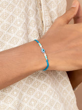 Minimalist Evil Eye Silver Thread