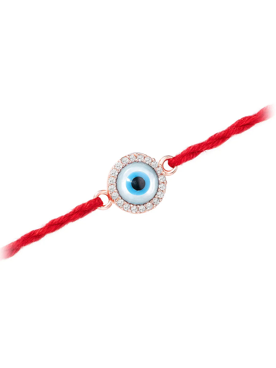 925 Silver Thread Rakhi with Evil Eye