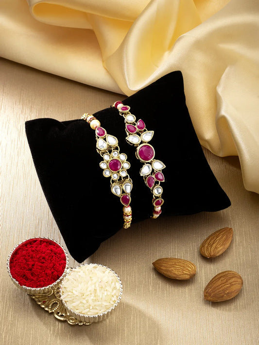 Peora Kundan Pearl Rakhi for Raksha Bandhan
