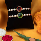 Peora Crystal & Pearl Link Thread Rakhi