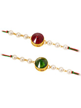 Peora Crystal & Pearl Link Thread Rakhi