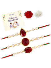 Peora Pearl Shine & Crystal Charm Rakhis