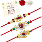 Peora Royal KundanMotif Rakhi Set of 3