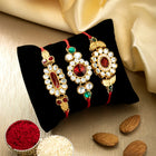 Peora Royal KundanMotif Rakhi Set of 3