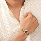 Peora Triple Kundan Round Rakhi Set