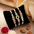 Peora Handcrafted Pearl Crystal Rakhi Set