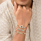 Peora Handcrafted Pearl Crystal Rakhi Set