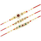 Peora Handcrafted Pearl Crystal Rakhi Set