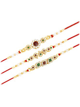 Peora Handcrafted Pearl Crystal Rakhi Set