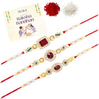 Peora Sparkling Crystal Pearl Rakhi Thread Set