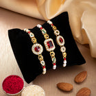 Peora Sparkling Crystal Pearl Rakhi Thread Set