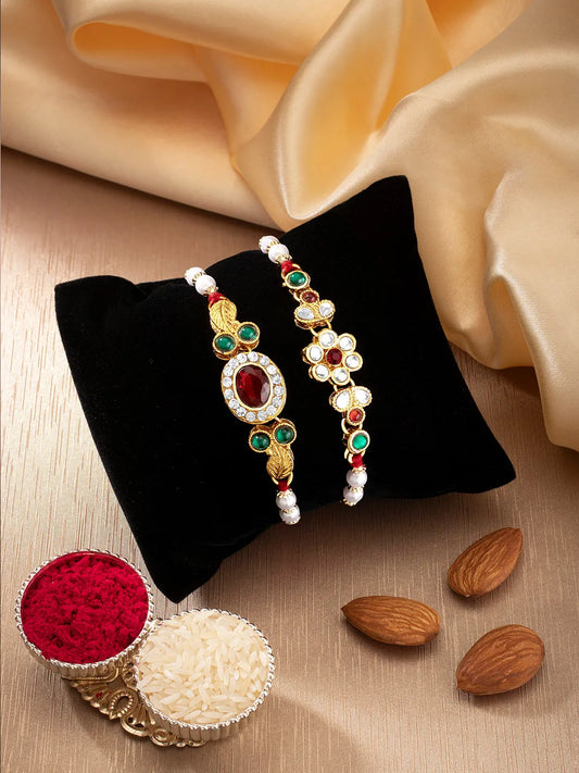 Peora Radiant Rakhi with Pearls & Stones