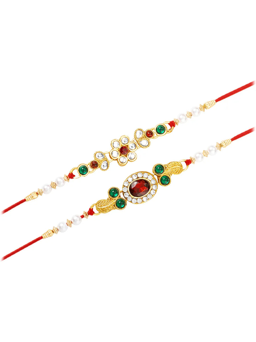 Peora Radiant Rakhi with Pearls & Stones