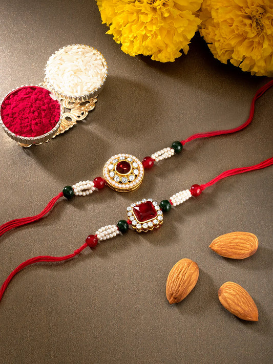 Peora Embellished Beads & Crystal Bhai Rakhi