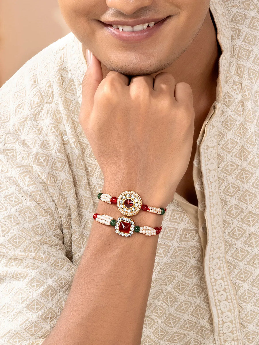 Peora Embellished Beads & Crystal Bhai Rakhi