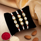 Peora Graceful Kundan Set of 3 Pearl Rakhi