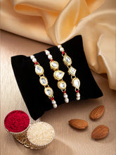 Peora Graceful Kundan Set of 3 Pearl Rakhi