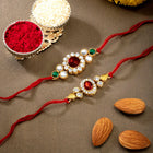 Peora Gem Glow Rakhi Set with Kundan Art