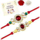Peora Gem Glow Rakhi Set with Kundan Art