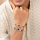 Peora Gem Glow Rakhi Set with Kundan Art