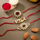 Peora Crystal Touch Kundan Thread Rakhi