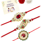 Peora Crystal Touch Kundan Thread Rakhi
