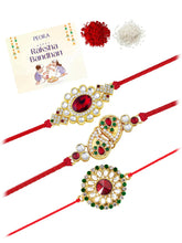 Peora Crystal Touch Kundan Thread Rakhi