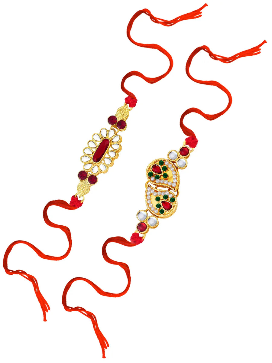 Peora Kundan Handwoven Rakhi for Eternal Bond