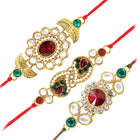 Peora Glorious Crystal Kundan Rakhi Combo