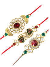 Peora Glorious Crystal Kundan Rakhi Combo