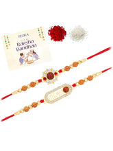 Twin CZ Rakhi Set with Devotional Touch