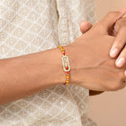 Twin CZ Rakhi Set with Devotional Touch