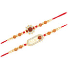 Twin CZ Rakhi Set with Devotional Touch