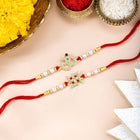 Swastik Om Rakhi with Beads & CZ