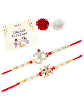 Swastik Om Rakhi with Beads & CZ