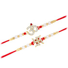 Swastik Om Rakhi with Beads & CZ