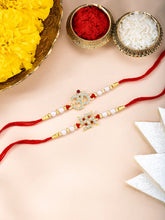 Swastik Om Rakhi with Beads & CZ