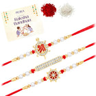 Triple Rakhi Set with Sparkling CZ