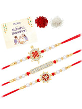 Triple Rakhi Set with Sparkling CZ