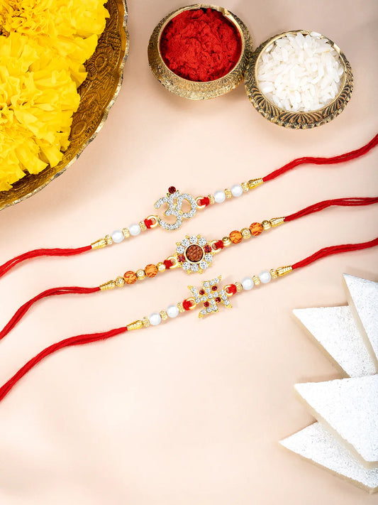 Protective CZ Rakhi with Holy Symbols