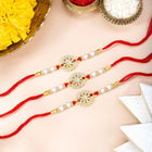 CZ Pearl Studded Chakra Rakhi Combo