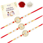 CZ Pearl Studded Chakra Rakhi Combo
