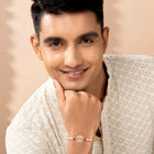 CZ Pearl Studded Chakra Rakhi Combo