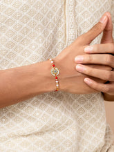 CZ Pearl Studded Chakra Rakhi Combo